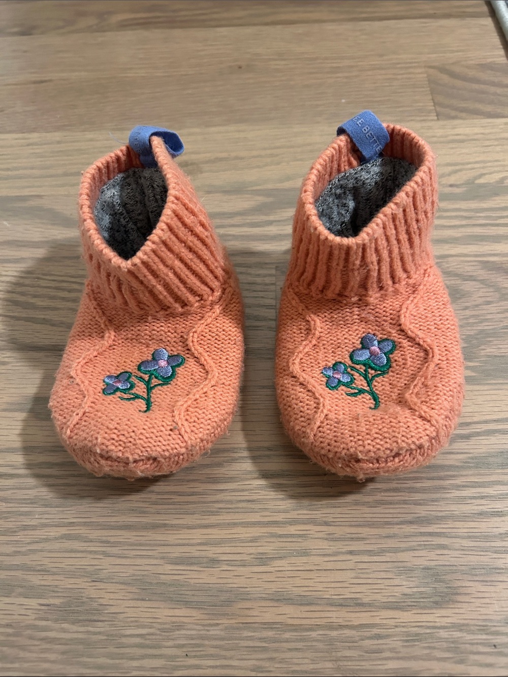 Bombas Coral Knit Slip-On Kids Slippers with Flower Embroidery